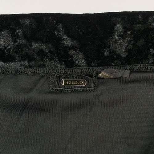 GUESS Crushed Velvet Mini Skirt Medium Black Stretch Velour - photo 4