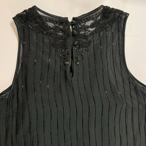 Banana Republic Silk Dress Beaded Black Petite 00 - photo 5
