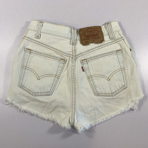 Vintage 90s Levi’s 501 Shorts XS White Cut Off Distressed - photo 2