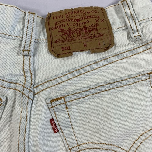 Vintage 90s Levi’s 501 Shorts XS White Cut Off Distressed - photo 3