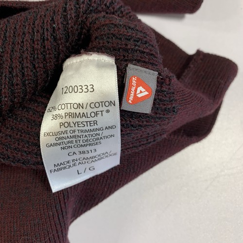 Karbon Primaloft Sweater Large Burgundy Waffle Knit - photo 3
