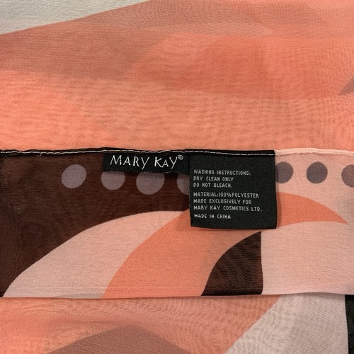 Mary Kay Abstract Scarf Fringe Sheer Chiffon Y2K Retro 70s - photo 5