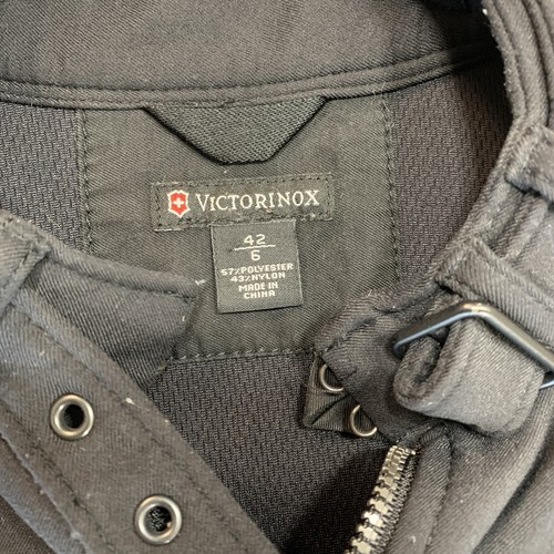Victorinox Swiss Army Trench Coat Womens Size 6 Black Belted - photo 3