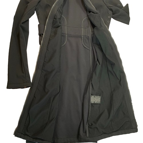 Victorinox Swiss Army Trench Coat Womens Size 6 Black Belted - photo 4