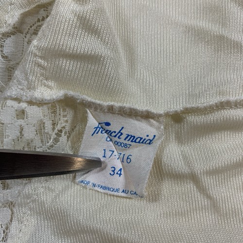 Vintage 90s French Maid Camisole S Lace Trim Satin Y2K - photo 2