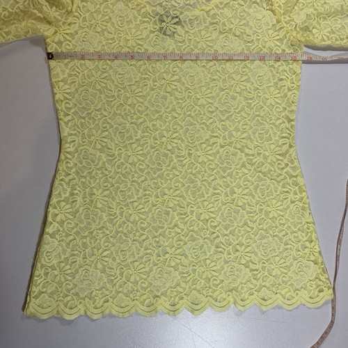 Y2K Forever 21 Lace Top M Butter Yellow Floral Vintage - photo 4