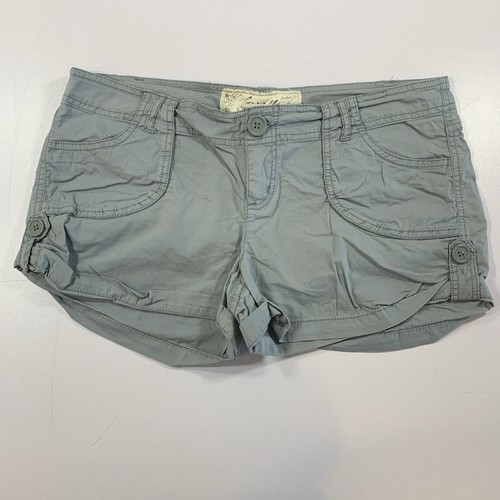 VTG Y2K Garage Cargo Mini Shorts Size 9 Grey Stretch Cotton