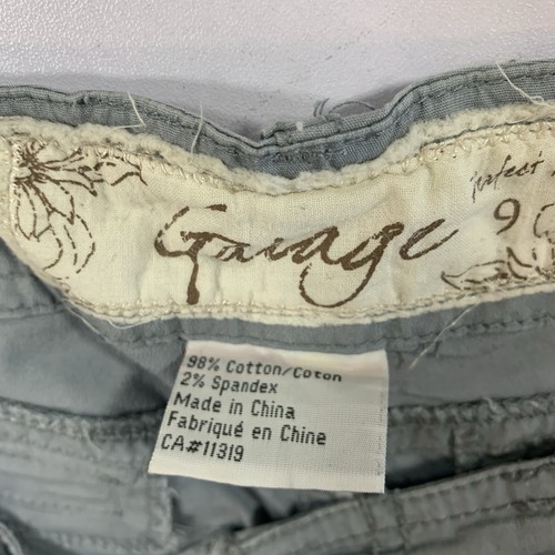VTG Y2K Garage Cargo Mini Shorts Size 9 Grey Stretch Cotton - photo 3