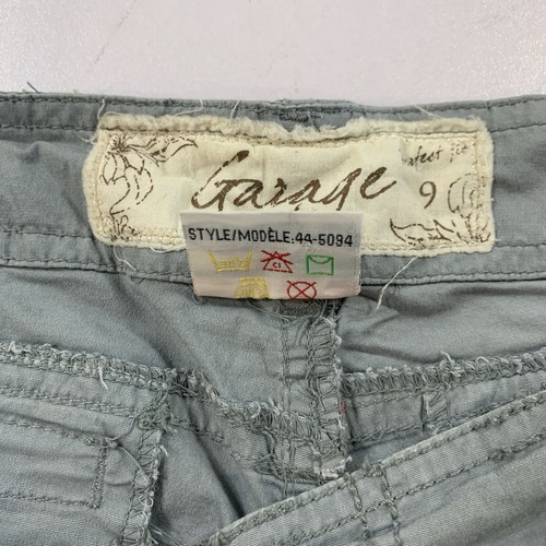 VTG Y2K Garage Cargo Mini Shorts Size 9 Grey Stretch Cotton - photo 4