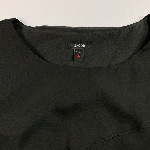 Jacob Tiered Chiffon Dress Medium Black Mini Midi Sheer Formal - photo 4