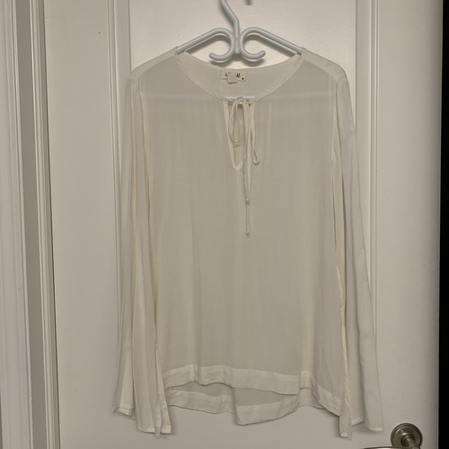 Bella Dahl Peasant Blouse M Split Sleeve Keyhole Top