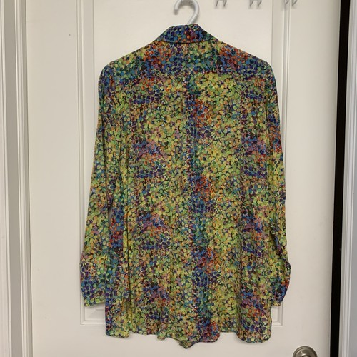 Pure Amici Button Up Tunic Blouse M Rayon Maximalism - photo 2