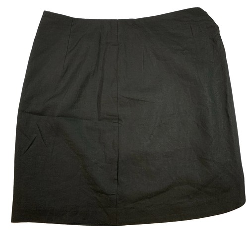 RW&CO. Black Mini Skirt 8 Stretch Linen Blend Asymmetrical - photo 2
