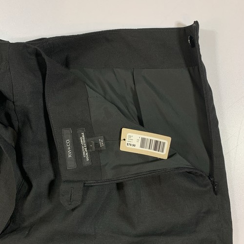 RW&CO. Black Mini Skirt 8 Stretch Linen Blend Asymmetrical - photo 3