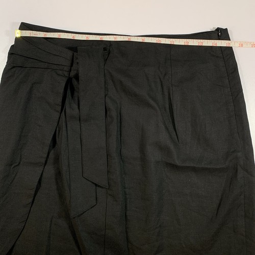 RW&CO. Black Mini Skirt 8 Stretch Linen Blend Asymmetrical - photo 4