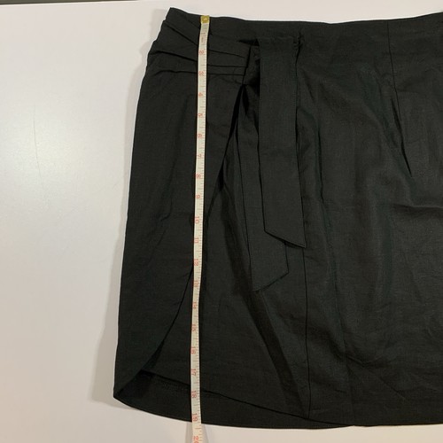 RW&CO. Black Mini Skirt 8 Stretch Linen Blend Asymmetrical - photo 5