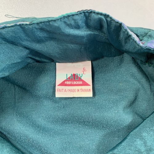 Vintage Lady Footlocker Windbreaker Large Teal Purple Floral - photo 3