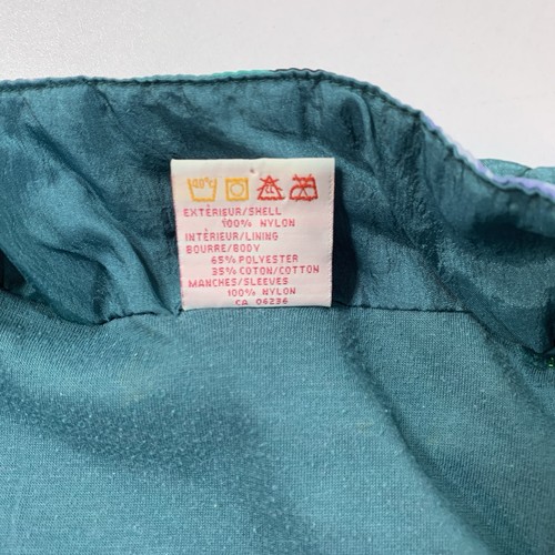Vintage Lady Footlocker Windbreaker Large Teal Purple Floral - photo 4
