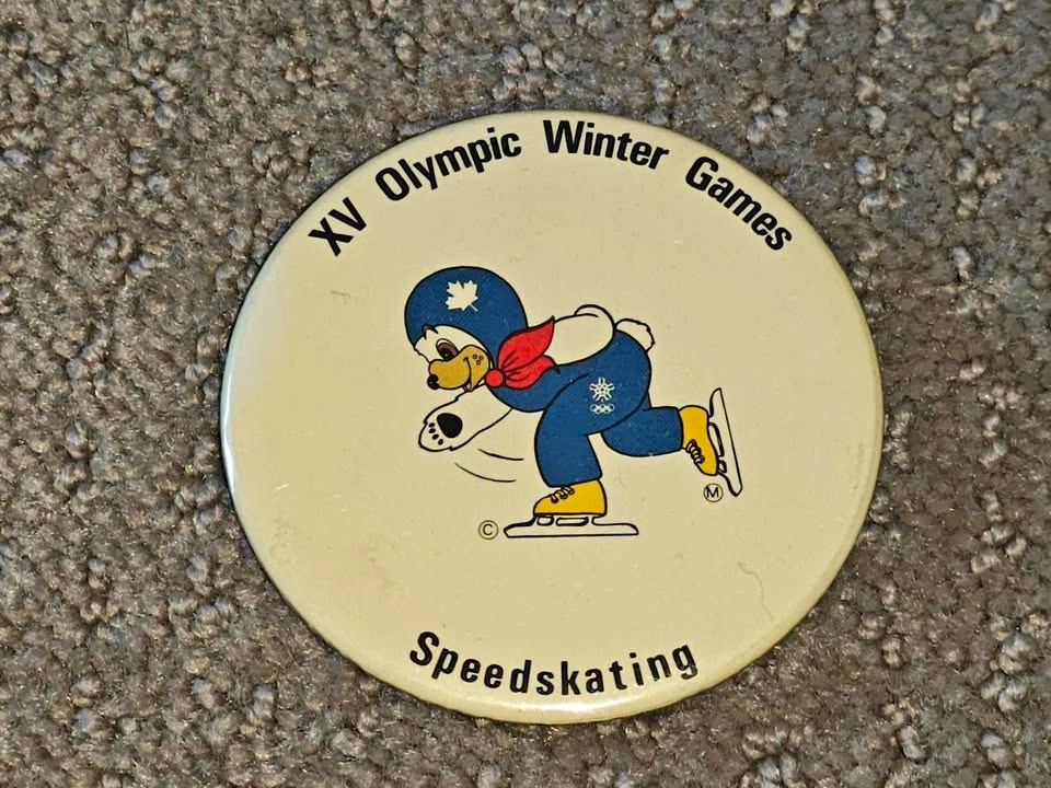 Calgary XV Olympic Winter Games Speedskating Button Pinback Pin