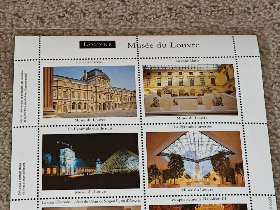 1996 Louvre Museum Paris - Collectible Art Vignette Stamp Sheet - photo 2