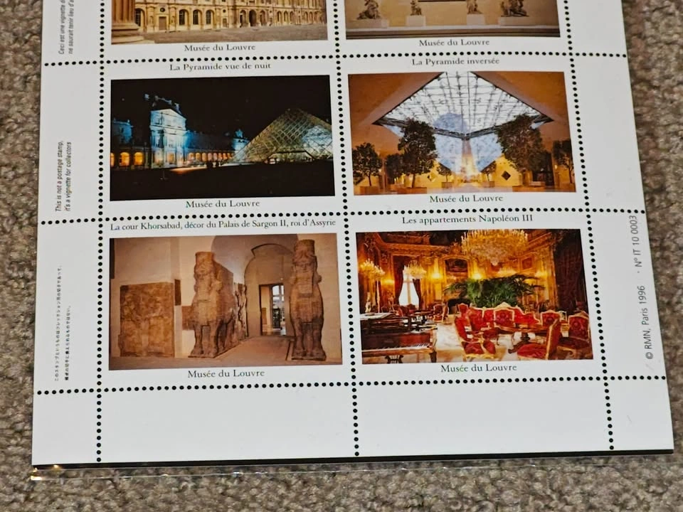 1996 Louvre Museum Paris - Collectible Art Vignette Stamp Sheet - photo 3