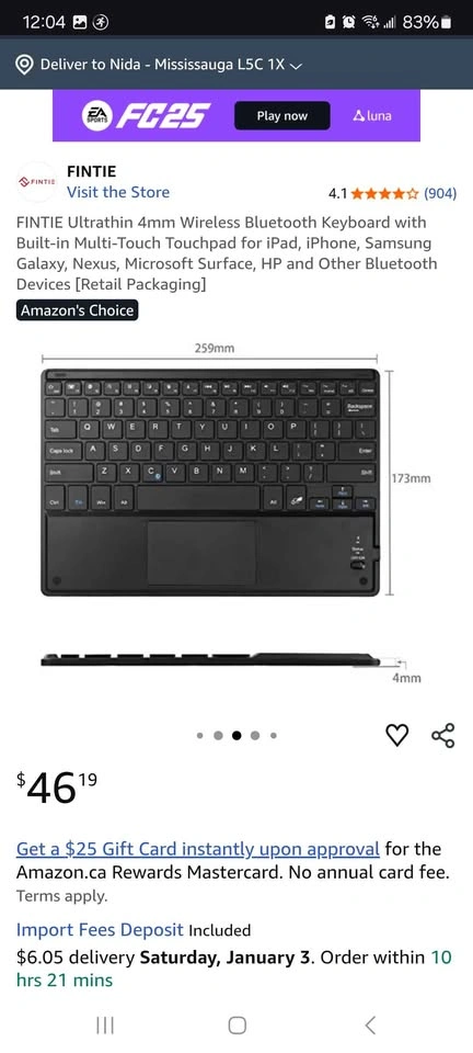 Fintie wireless blue tooth keyboard - photo 2