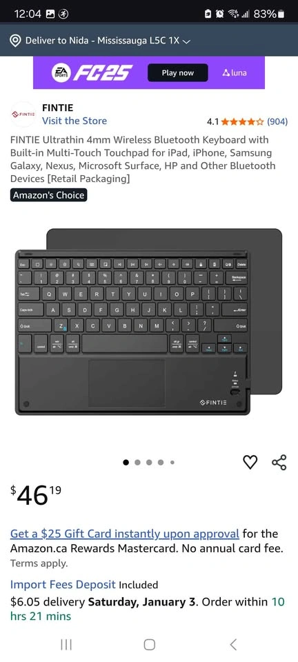 Fintie wireless blue tooth keyboard - photo 3