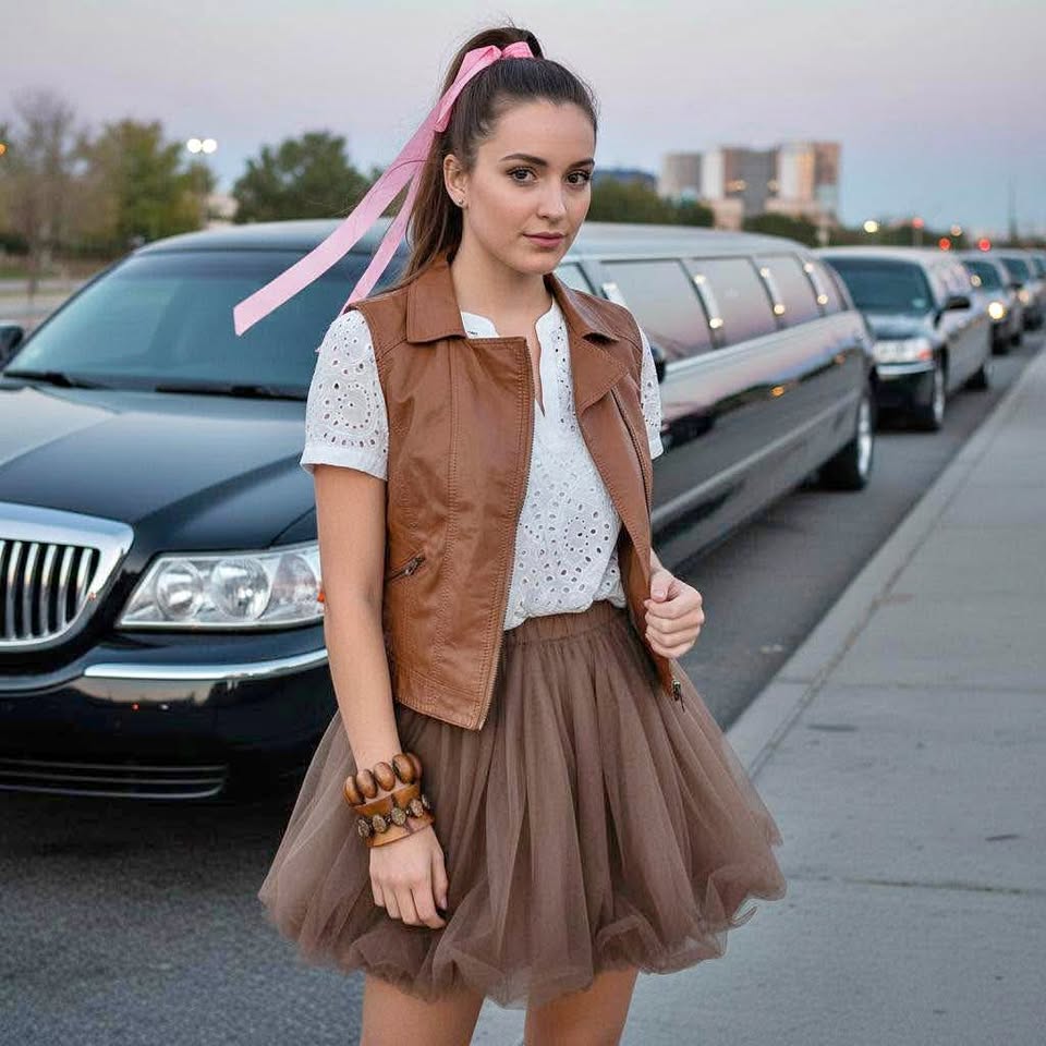 UK2LA Brown Leather Vest Classic Sleeveless Design