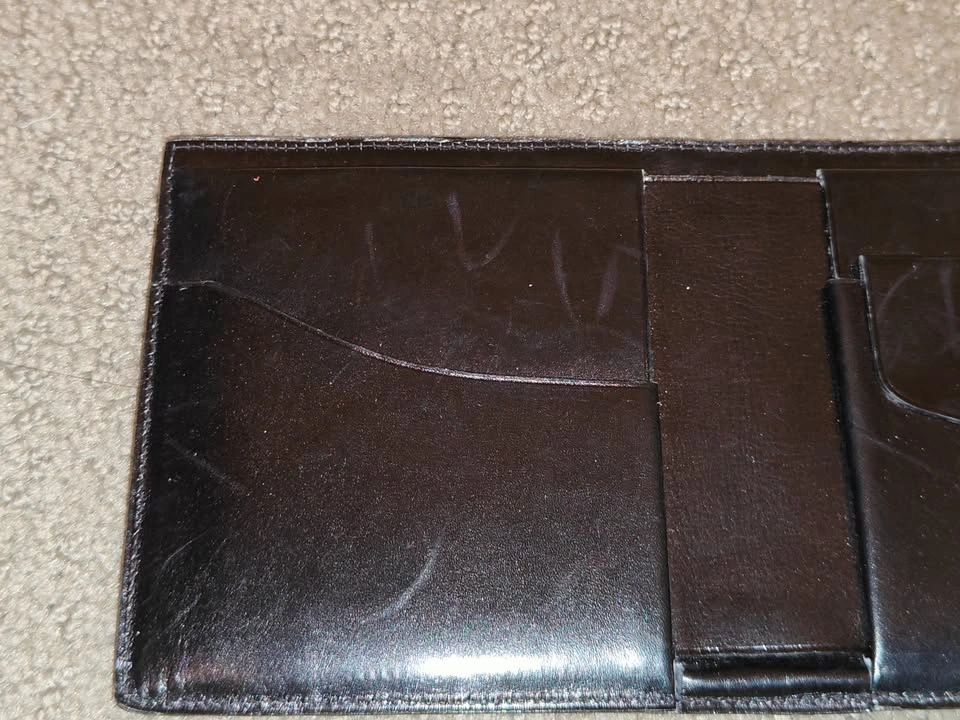 Handmade Faux Croc Patent Genuine Leather Billfold Men Wallet - photo 4