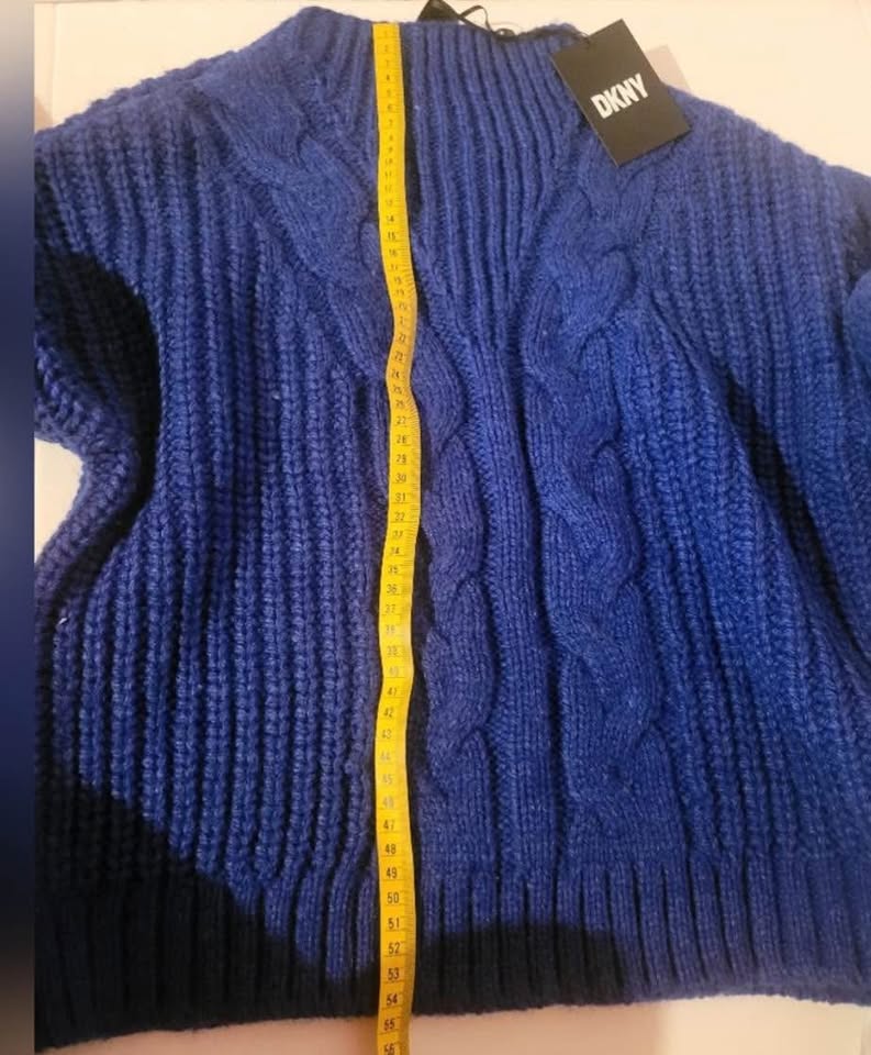 DKNY Oversize Blue Cobalt Soft Stretchy Sweater Size XS - photo 4