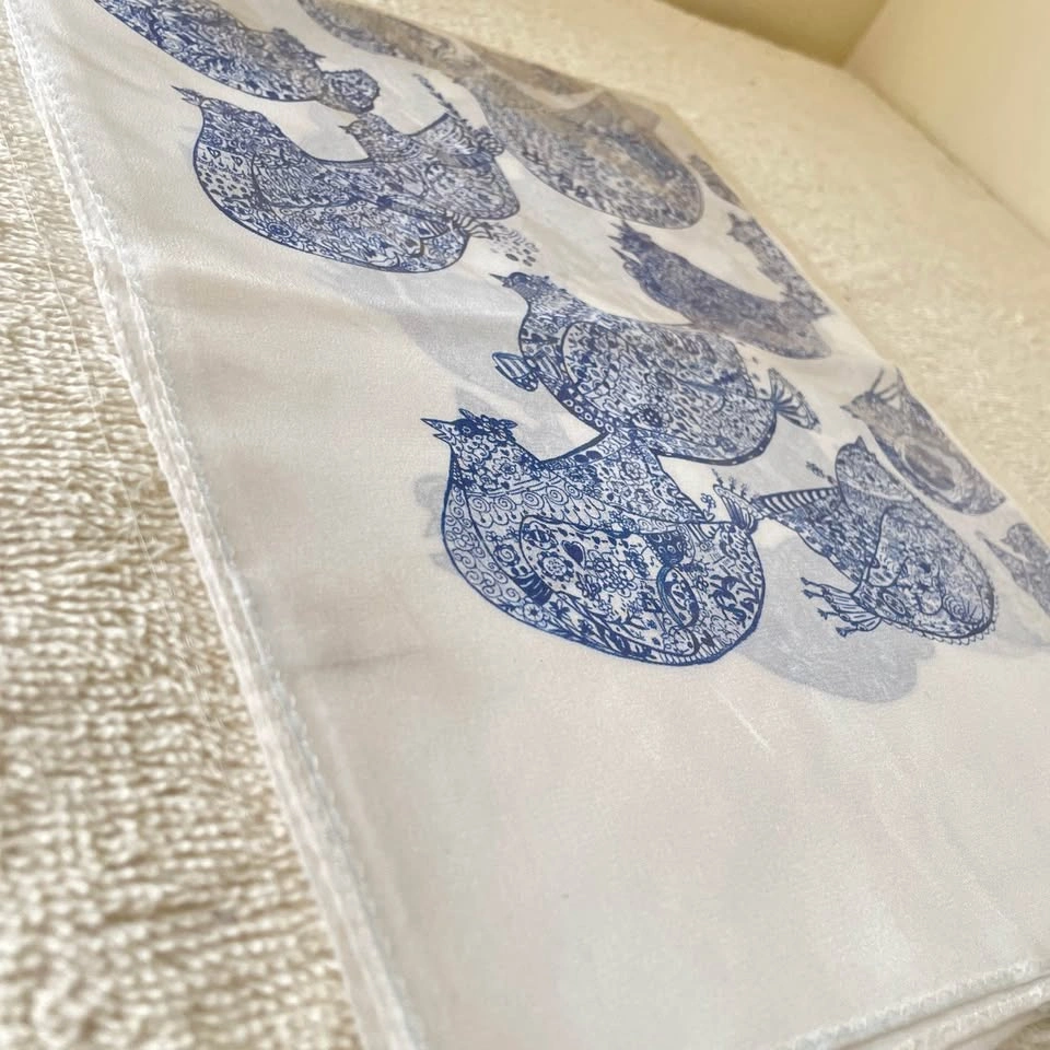 Blue Bird 100% Silk Scarf - photo 3