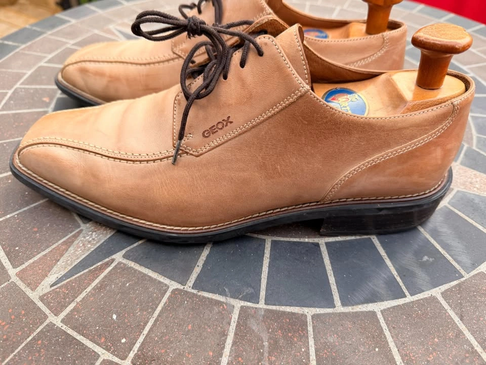 Geox Tan Leather Derby Dress Shoes, Men's 10.5 - photo 3