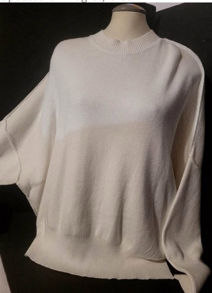 New Viscose mix Oversize Dex Cream Women's Sweater Size M - photo 2