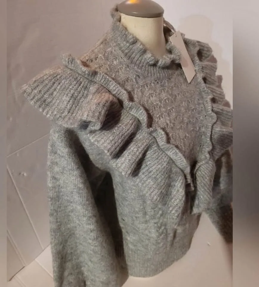 Yasbistra New Gray Melange  Very Soft Sweater Size Large image indicator(3)