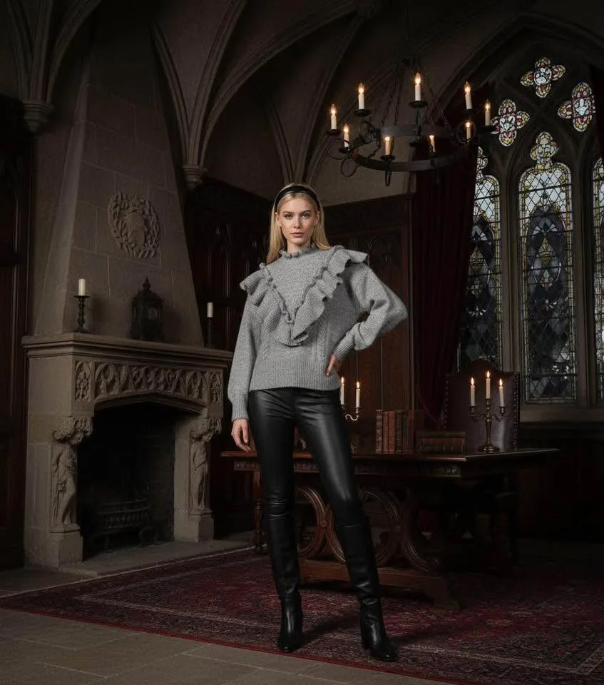 Yasbistra New Gray Melange  Very Soft Sweater Size Large image indicator(4)