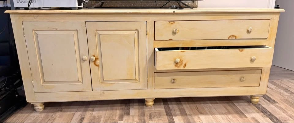 Large white antique dresser