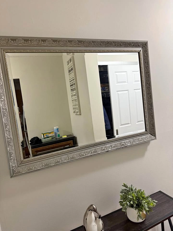 Ornate Silver Wall Mirror