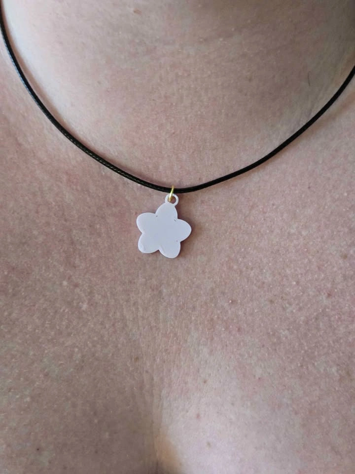 3D Printed Cherry Blossom Necklace – Pink – PLA Pendant - photo 2