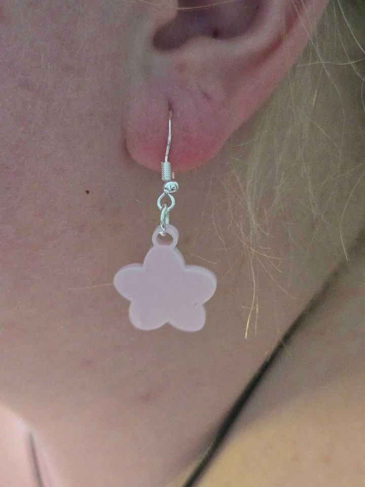 3D Printed Cherry Blossom Earrings – Pink – PLA Jewelry - photo 2