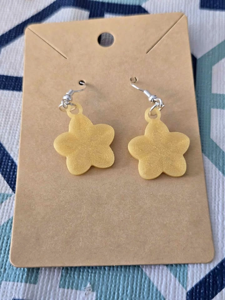 Gold Cherry Blossom Earrings (3D Printed)