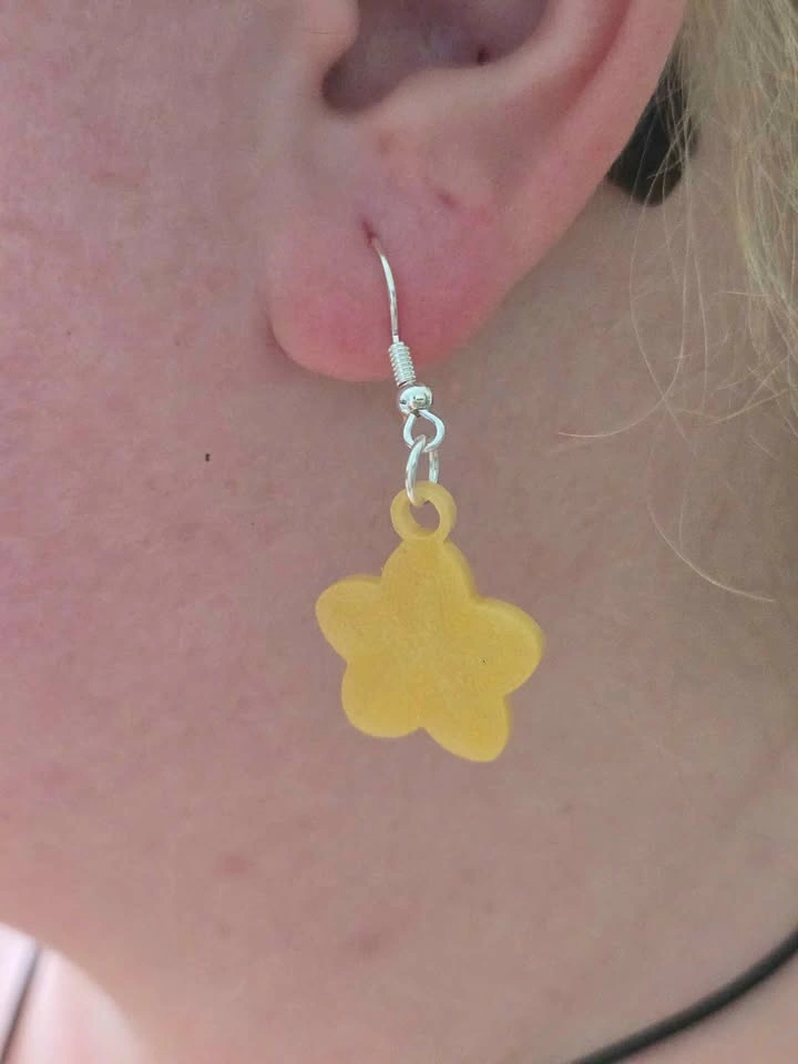 Gold Cherry Blossom Earrings (3D Printed) - photo 2