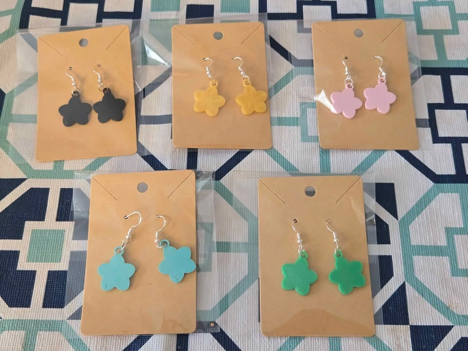 Gold Cherry Blossom Earrings (3D Printed) - photo 3