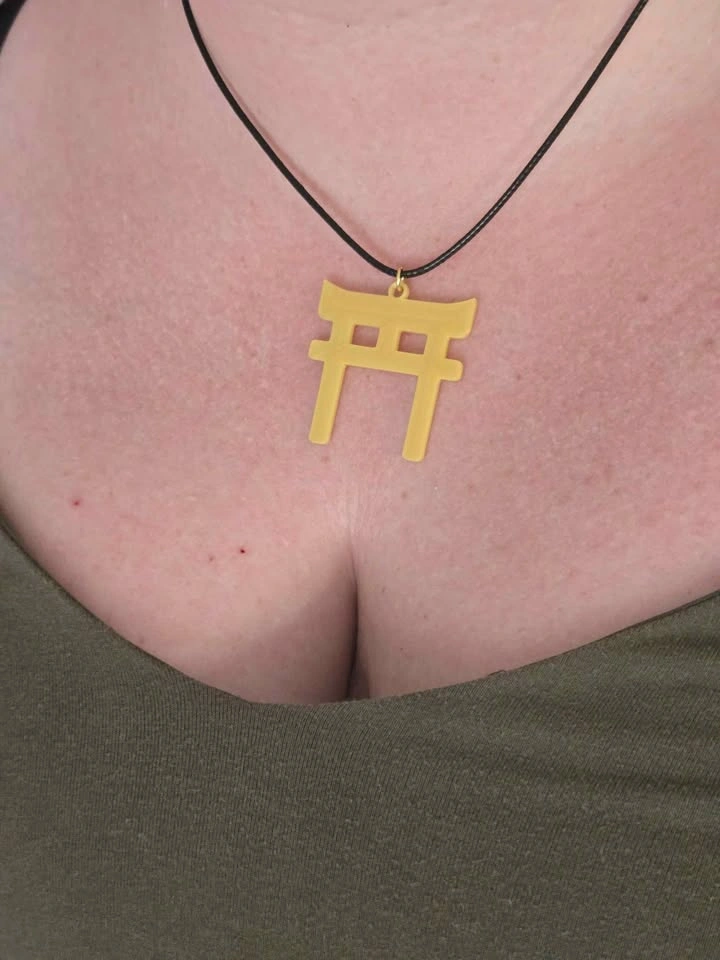 Gold Torii Gate Necklace (3D Printed) - photo 2