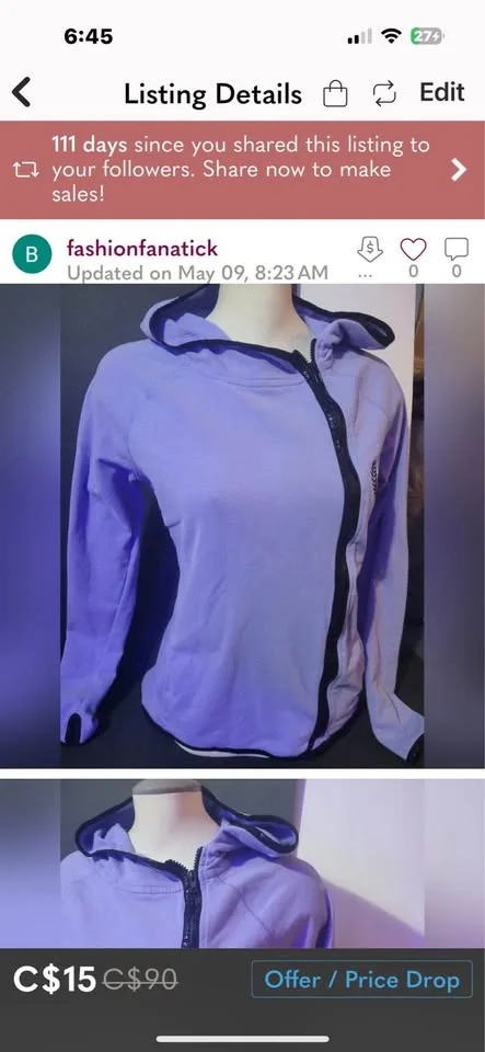PINK Victoria's Secret Activewear Hoodie Small image indicator(3)