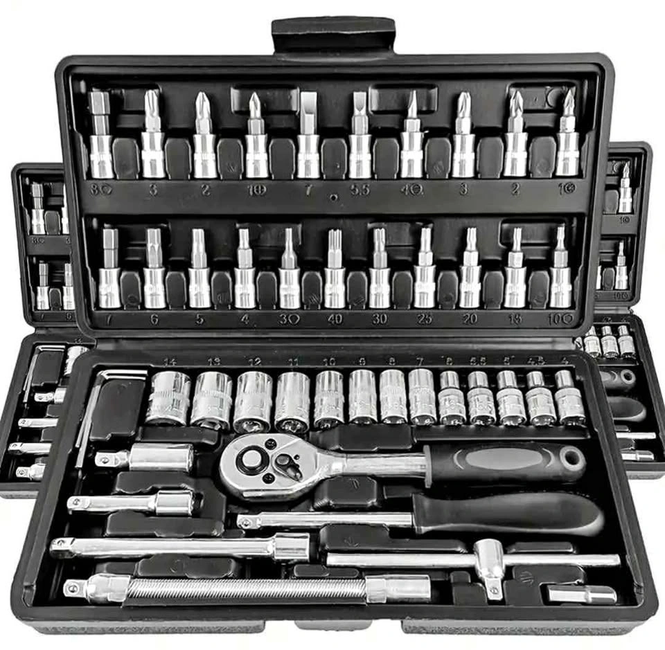 46 Piece 1/4 inch Drive Socket Ratchet Wrench Set