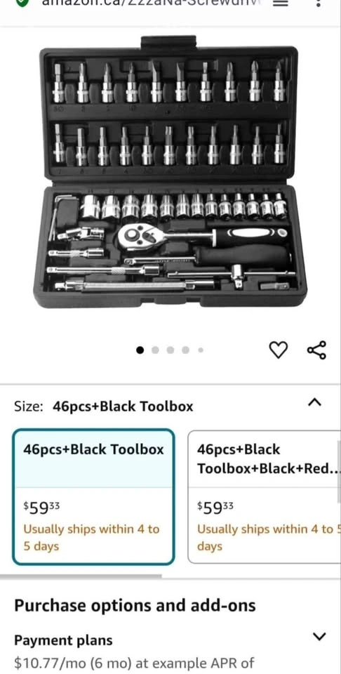 46 Piece 1/4 inch Drive Socket Ratchet Wrench Set - photo 2