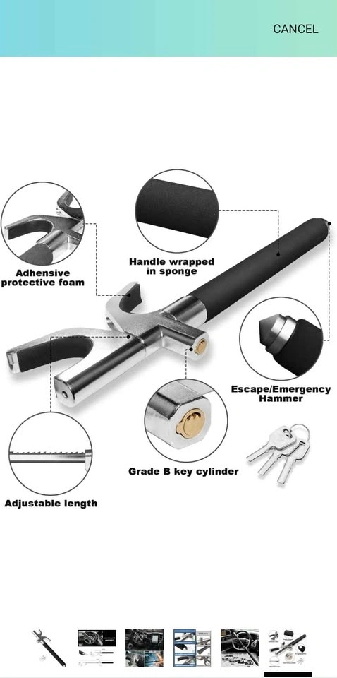 Car Steering Wheel Lock with Escape Hammer - photo 3