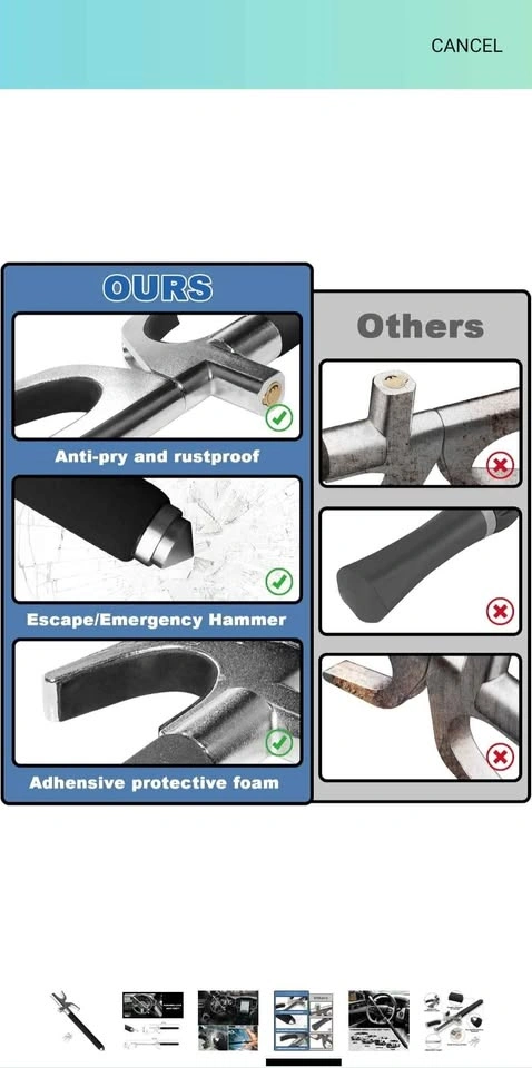 Car Steering Wheel Lock with Escape Hammer - photo 5