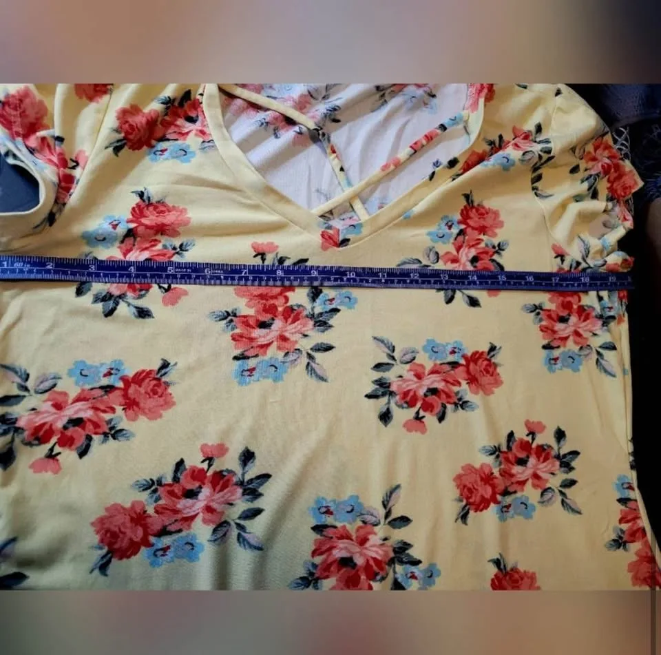 Joe Boxer Floral Summer V-Neck Women's Top Size XL image indicator(4)