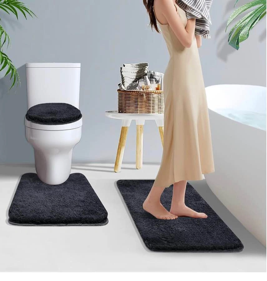 Bathroom Rugs Sets 3 Piece with Adjustable Toilet Seat Cover - photo 3